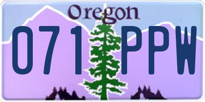 OR license plate 071PPW