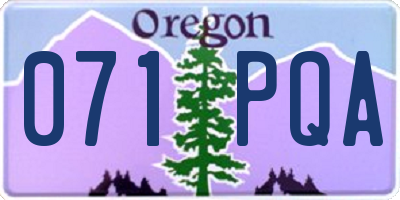 OR license plate 071PQA
