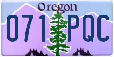 OR license plate 071PQC