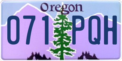 OR license plate 071PQH