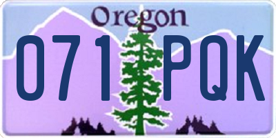 OR license plate 071PQK