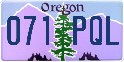 OR license plate 071PQL