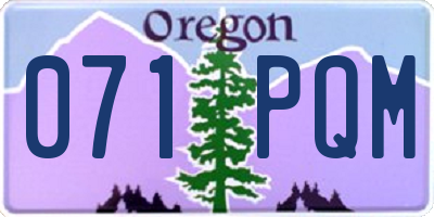 OR license plate 071PQM