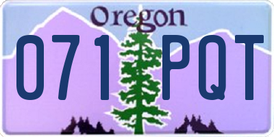 OR license plate 071PQT