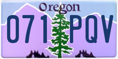 OR license plate 071PQV
