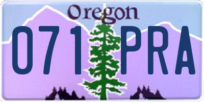 OR license plate 071PRA