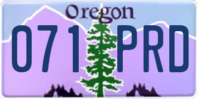 OR license plate 071PRD