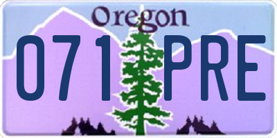 OR license plate 071PRE