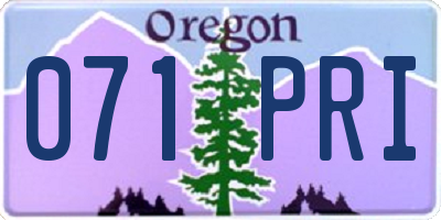 OR license plate 071PRI