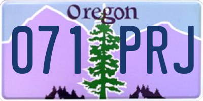 OR license plate 071PRJ