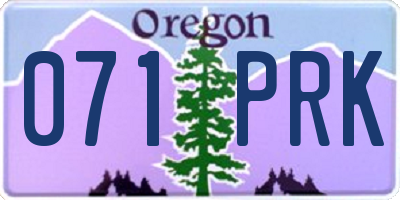 OR license plate 071PRK