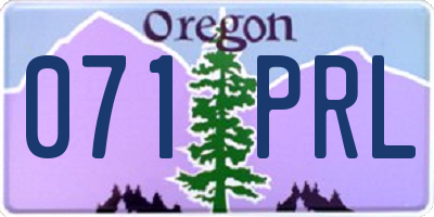 OR license plate 071PRL
