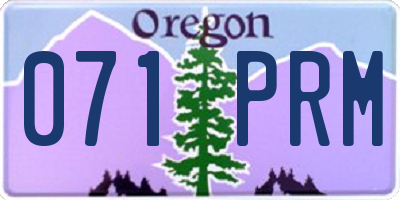 OR license plate 071PRM