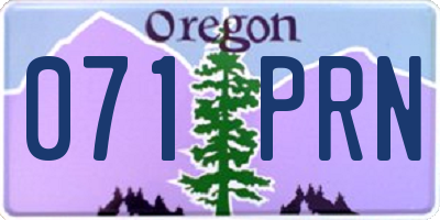 OR license plate 071PRN