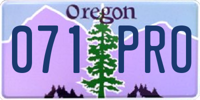 OR license plate 071PRO
