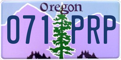 OR license plate 071PRP
