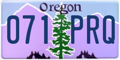 OR license plate 071PRQ