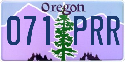 OR license plate 071PRR