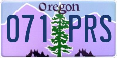 OR license plate 071PRS