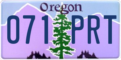OR license plate 071PRT