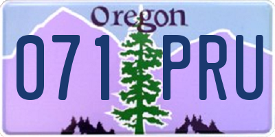 OR license plate 071PRU