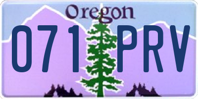 OR license plate 071PRV