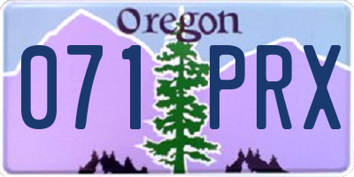 OR license plate 071PRX