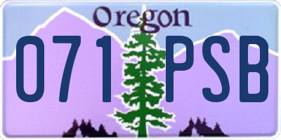 OR license plate 071PSB