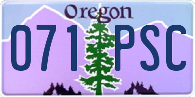 OR license plate 071PSC