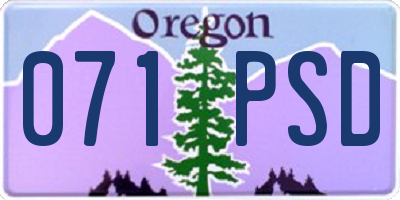 OR license plate 071PSD