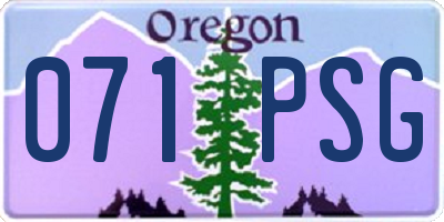 OR license plate 071PSG
