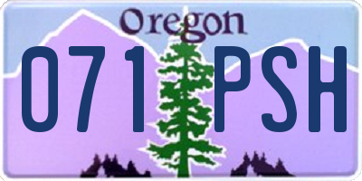 OR license plate 071PSH