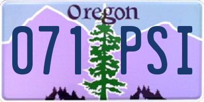OR license plate 071PSI