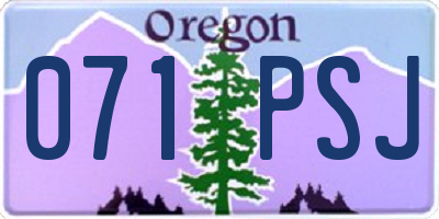 OR license plate 071PSJ