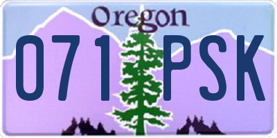 OR license plate 071PSK