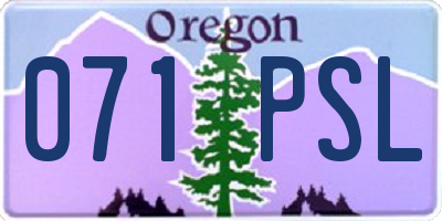 OR license plate 071PSL