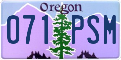 OR license plate 071PSM