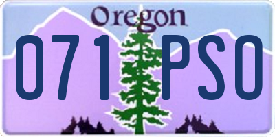 OR license plate 071PSO