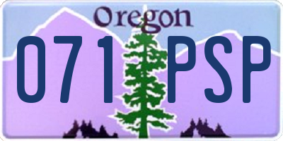 OR license plate 071PSP