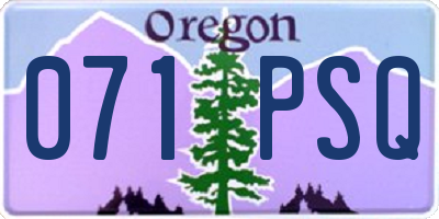 OR license plate 071PSQ