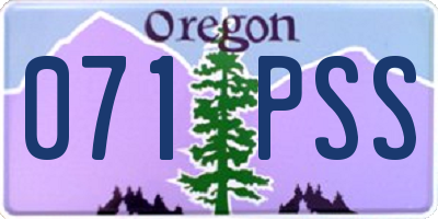 OR license plate 071PSS