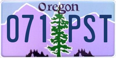 OR license plate 071PST