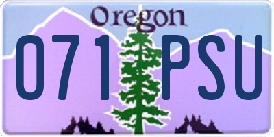 OR license plate 071PSU