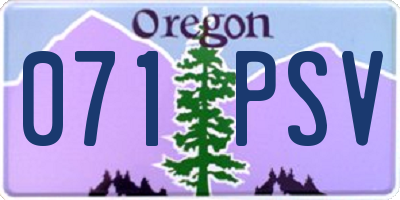 OR license plate 071PSV