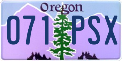OR license plate 071PSX