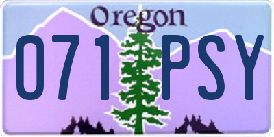 OR license plate 071PSY