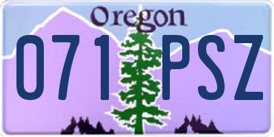 OR license plate 071PSZ