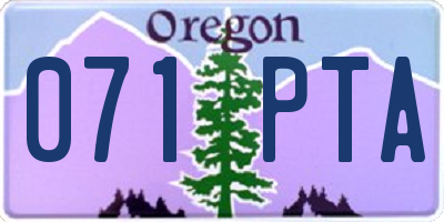 OR license plate 071PTA