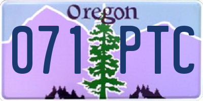 OR license plate 071PTC