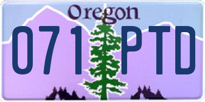 OR license plate 071PTD